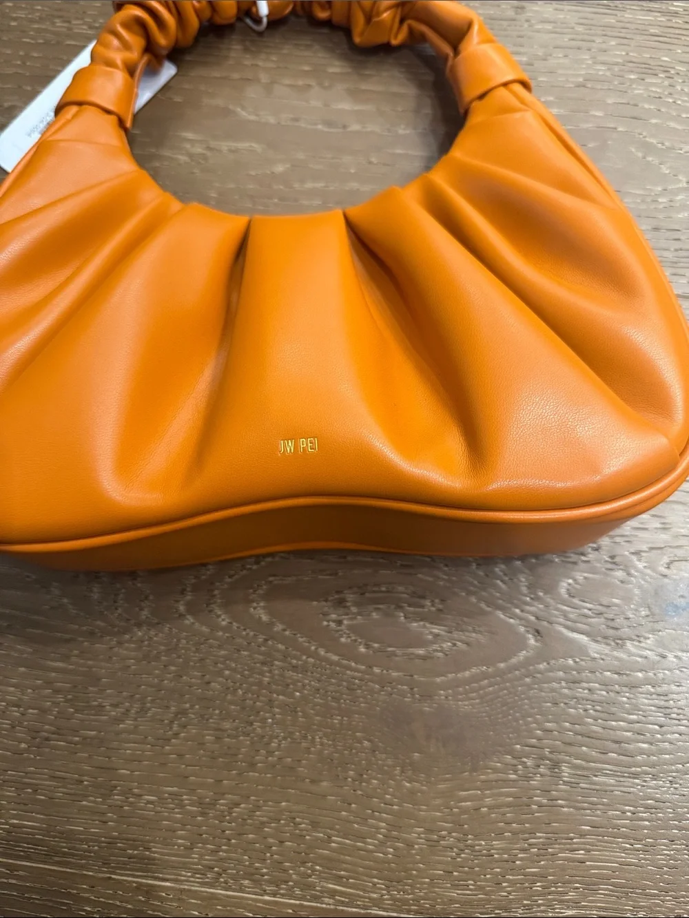 JW PEI Orange Ruched Shoulder Bag mini hobo - Picture 4 of 4